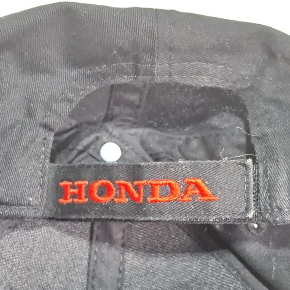 Black Honda Racing Official License Hat Wing Logo Cap Adjustable Strap Unisex - Picture 5 of 8